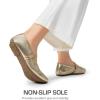 imageDREAM PAIRS Womens Ballet Flats Foldable Square Toe Mary Jane Flats Comfortable Slip On Dress Shoes Business Casual Work Mary Jane ShoesGold