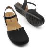 imageDREAM PAIRS Womens Closed Toe Sandals Arch Support Comfort Cork Footbed Flat Sandals Summer ShoesBlack