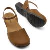 imageDREAM PAIRS Womens Closed Toe Sandals Arch Support Comfort Cork Footbed Flat Sandals Summer ShoesBrown