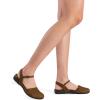 imageDREAM PAIRS Womens Closed Toe Sandals Arch Support Comfort Cork Footbed Flat Sandals Summer ShoesBrown