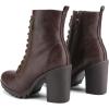 imageDREAM PAIRS Womens Combat Ankle Boots Chunky Heel Lace up Fashion Heeled BootiesBrown