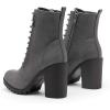 imageDREAM PAIRS Womens Combat Ankle Boots Chunky Heel Lace up Fashion Heeled BootiesGreyPu