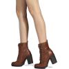 imageDREAM PAIRS Womens Combat Ankle Boots Chunky Heel Lace up Fashion Heeled BootiesTan