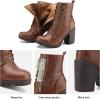 imageDREAM PAIRS Womens Combat Ankle Boots Chunky Heel Lace up Fashion Heeled BootiesTan