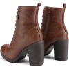 imageDREAM PAIRS Womens Combat Ankle Boots Chunky Heel Lace up Fashion Heeled BootiesTan