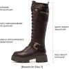 imageDREAM PAIRS Womens Combat Riding Platform Knee High Boots Lace Up Fall Lug Sole Gothic Motorcycle Boots with Inside ZipperBrown