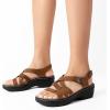 imageDREAM PAIRS Womens Comfortable Arch Support Wedge Sandals Open Toe Summer Walking ShoeBrown