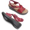imageDREAM PAIRS Womens Comfortable Arch Support Wedge Sandals Open Toe Summer Walking ShoeRed