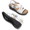 imageDREAM PAIRS Womens Comfortable Arch Support Wedge Sandals Open Toe Summer Walking ShoeWhite