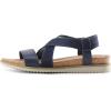 imageDREAM PAIRS Womens Comfortable Low Wedge Sandals Open Toe Slip On Strappy Flat Sandals Lightweight Summer ShoesNavy