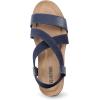 imageDREAM PAIRS Womens Comfortable Low Wedge Sandals Open Toe Slip On Strappy Flat Sandals Lightweight Summer ShoesNavy
