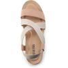 imageDREAM PAIRS Womens Comfortable Low Wedge Sandals Open Toe Slip On Strappy Flat Sandals Lightweight Summer ShoesNudeWhite