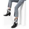 imageDREAM PAIRS Womens Cowboy Ankle Boots Western Booties Low Heel Pointed Toe Cowgirl BootsBlackCow