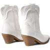imageDREAM PAIRS Womens Cowboy Ankle Boots Western Booties Low Heel Pointed Toe Cowgirl BootsWhite