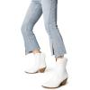 imageDREAM PAIRS Womens Cowboy Ankle Boots Western Booties Low Heel Pointed Toe Cowgirl BootsWhite