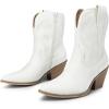 imageDREAM PAIRS Womens Cowboy Ankle Boots Western Booties Low Heel Pointed Toe Cowgirl BootsWhiteembroidery
