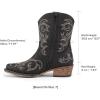 imageDREAM PAIRS Womens Cowboy Cowgirl Western Boots Embroidered Stitched Ankle Boots Square Toe Chunky Heel Fashion Short Booties with ZipperBlack