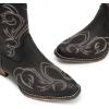 imageDREAM PAIRS Womens Cowboy Cowgirl Western Boots Embroidered Stitched Ankle Boots Square Toe Chunky Heel Fashion Short Booties with ZipperBlack