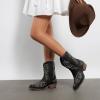 imageDREAM PAIRS Womens Cowboy Cowgirl Western Boots Embroidered Stitched Ankle Boots Square Toe Chunky Heel Fashion Short Booties with ZipperBlack