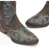 imageDREAM PAIRS Womens Cowboy Cowgirl Western Boots Embroidered Stitched Ankle Boots Square Toe Chunky Heel Fashion Short Booties with ZipperBrown