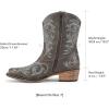 imageDREAM PAIRS Womens Cowboy Cowgirl Western Boots Embroidered Stitched Ankle Boots Square Toe Chunky Heel Fashion Short Booties with ZipperBrown