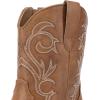 imageDREAM PAIRS Womens Cowboy Cowgirl Western Boots Embroidered Stitched Ankle Boots Square Toe Chunky Heel Fashion Short Booties with ZipperTan