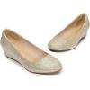 imageDREAM PAIRS Womens Debbie Mid Wedge Heel Pump ShoesGoldGlitter