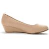 imageDREAM PAIRS Womens Debbie Mid Wedge Heel Pump ShoesNudeSuede