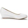 imageDREAM PAIRS Womens Debbie Mid Wedge Heel Pump ShoesWhitePu