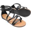imageDREAM PAIRS Womens Dressy Gladiator Summer Cross Strappy Sandals Comfort Flat Casual Beach Fisherman Thong sandalsBlackpu