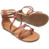 imageDREAM PAIRS Womens Dressy Gladiator Summer Cross Strappy Sandals Comfort Flat Casual Beach Fisherman Thong sandalsBrown