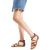 imageDREAM PAIRS Womens Dressy Gladiator Summer Cross Strappy Sandals Comfort Flat Casual Beach Fisherman Thong sandalsBrown