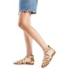 imageDREAM PAIRS Womens Dressy Gladiator Summer Cross Strappy Sandals Comfort Flat Casual Beach Fisherman Thong sandalsGold