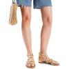 imageDREAM PAIRS Womens Dressy Gladiator Summer Cross Strappy Sandals Comfort Flat Casual Beach Fisherman Thong sandalsGold