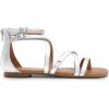 imageDREAM PAIRS Womens Dressy Gladiator Summer Cross Strappy Sandals Comfort Flat Casual Beach Fisherman Thong sandalsSilver