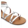 imageDREAM PAIRS Womens Dressy Gladiator Summer Cross Strappy Sandals Comfort Flat Casual Beach Fisherman Thong sandalsSilver