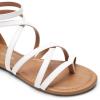 imageDREAM PAIRS Womens Dressy Gladiator Summer Cross Strappy Sandals Comfort Flat Casual Beach Fisherman Thong sandalsWhite