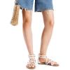 imageDREAM PAIRS Womens Dressy Gladiator Summer Cross Strappy Sandals Comfort Flat Casual Beach Fisherman Thong sandalsWhite