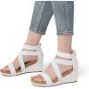 imageDREAM PAIRS Womens Elastic Ankle Strap Open Toe Platform Wedge Sandals Comfortable Summer ShoesWhite
