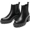 imageDREAM PAIRS Womens Elastic Chelsea Ankle Boots Platform Low Chunky Block Heel Lug Sole Slip on Fall Heeled Booties ShoesBlack