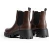 imageDREAM PAIRS Womens Elastic Chelsea Ankle Boots Platform Low Chunky Block Heel Lug Sole Slip on Fall Heeled Booties ShoesBrown