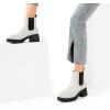 imageDREAM PAIRS Womens Elastic Chelsea Ankle Boots Platform Low Chunky Block Heel Lug Sole Slip on Fall Heeled Booties ShoesWhite