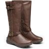 imageDREAM PAIRS Womens Faux Fur Knee High Boot Round Toe Fall Winter BootsBrown