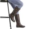 imageDREAM PAIRS Womens Faux FurLined Knee High Winter Boots Fall Tall BootsSummitbrown
