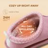 imageDREAM PAIRS Womens Fuzzy Cozy Slippers Genuine Suede Indoor Outdoor Fluffy Home Comfy Winter Slip On Cute Warm Memory Foam Furry Shoes FuzzyEasyPink