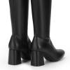 imageDREAM PAIRS Womens Gogo Boots Square Toe Chunky Wide Calf Knee High Boots For WomenBlackPu