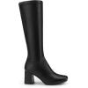 imageDREAM PAIRS Womens Gogo Boots Square Toe Chunky Wide Calf Knee High Boots For WomenBlackPu