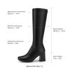 imageDREAM PAIRS Womens Gogo Boots Square Toe Chunky Wide Calf Knee High Boots For WomenBlackPu