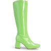 imageDREAM PAIRS Womens Gogo Boots Square Toe Chunky Wide Calf Knee High Boots For WomenGreenpat
