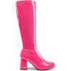 imageDREAM PAIRS Womens Gogo Boots Square Toe Chunky Wide Calf Knee High Boots For WomenHot Pinkpat